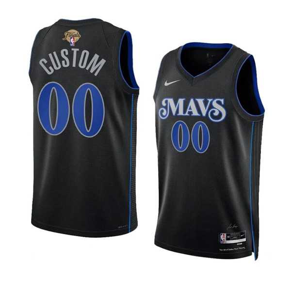 Mens Dallas Mavericks Active Player Custom Black 2024 Finals City Edition Stitched Basketball Jersey